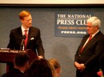 Dr. Ivan Sascha Sheehan at the National Press Club with Speaker Newt Gingrich on September 10,&nbsp;2012