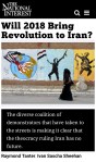TANTER & SHEEHAN | Will 2018 Bring Revolution to Iran? | The National Interest | 17 JAN&nbsp;2018